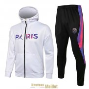PSG x Jordan Veste Capuche White I + Pantalon Black 2021/2022