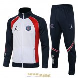 PSG x Jordan Veste White Navy + Pantalon Navy 2021/2022