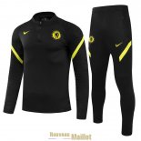 Chelsea Sweat Entrainement Black Yellow + Pantalon 2021/2022